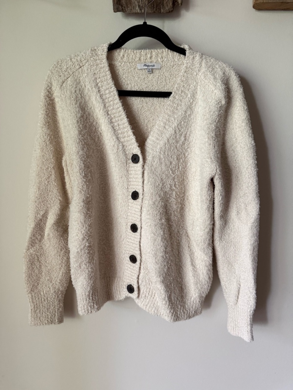 Madewell Cream Textured Cardigan Cozy Knit Button Front Sweater Minimalist M